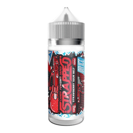 Strawberry Sour Belts On Ice by Strapped - Vape Joos UK